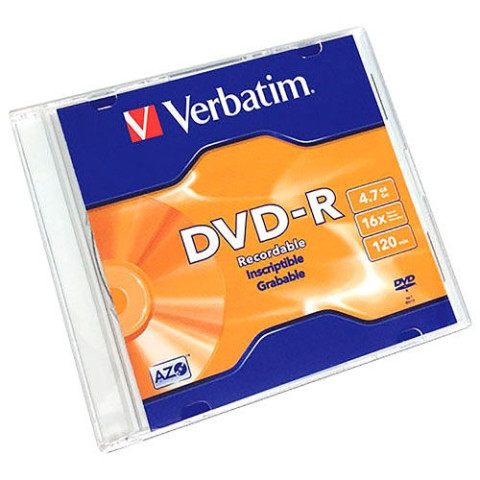 DVD-R VERBATIM 4.7GB 16X SINGLE SLIM CASE
