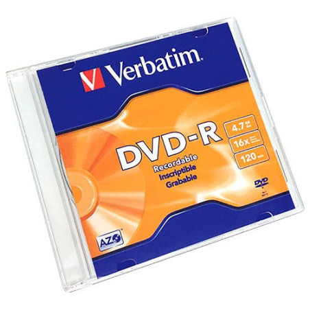 DVD-R VERBATIM 4.7GB 16X SINGLE SLIM CASE