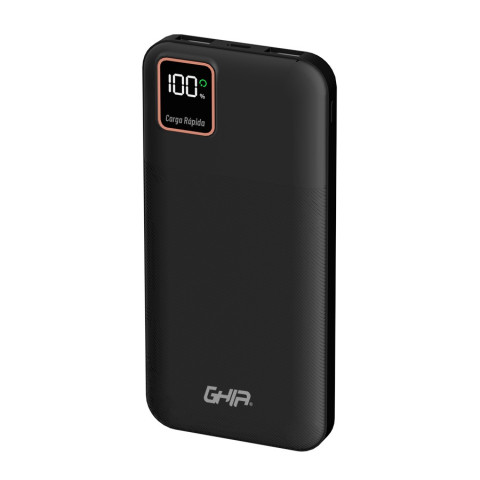 10,000mAh POWER BANK GHIA CARGA RAPIDA  NEGRO AC-11106