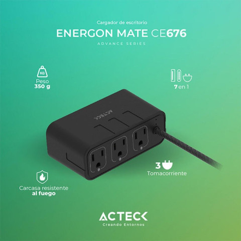 20W CARGADOR ACTECK ENERGON MATE CE676 NEGRO AC-11852