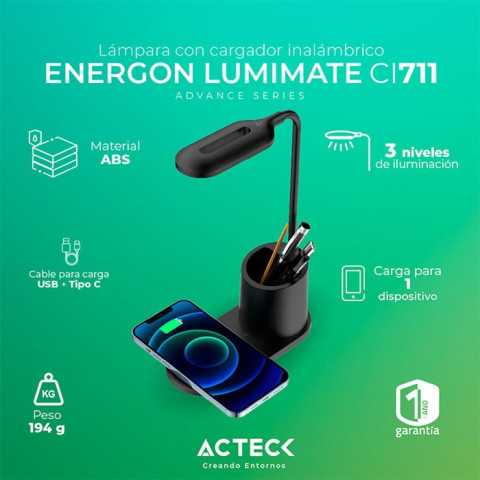 CARGADOR ACTECK ENERGON LUMIMATE CI711 AC-11773
