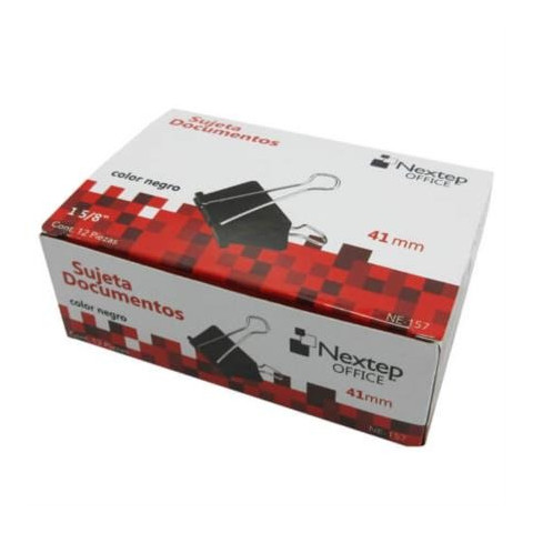 SUJETA DOCUMENTOS 41MM 12 PIEZAS NE-157