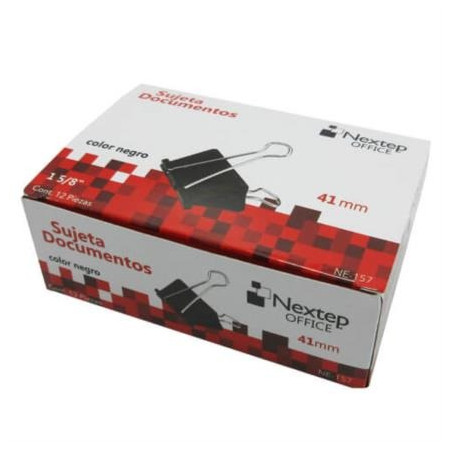 SUJETA DOCUMENTOS 41MM 12 PIEZAS NE-157