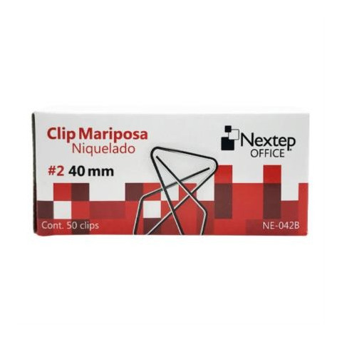 CLIP MARIPOSA NEXTEP NIQUELADO No. 2 40MM CLIPS NE-042B
