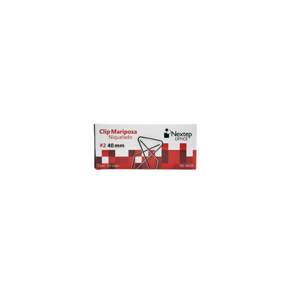 CLIP MARIPOSA NEXTEP NIQUELADO No. 2 40MM CLIPS NE-042B