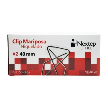 CLIP MARIPOSA NEXTEP NIQUELADO No. 2 40MM CLIPS NE-042B