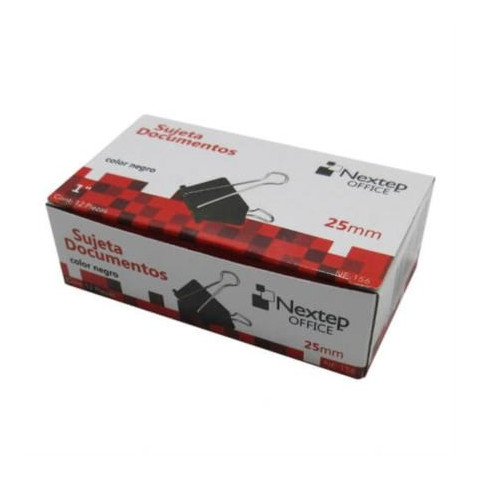 SUJETA DOCUMENTOS NEXTEP 25MM 12 PIEZAS NE-156