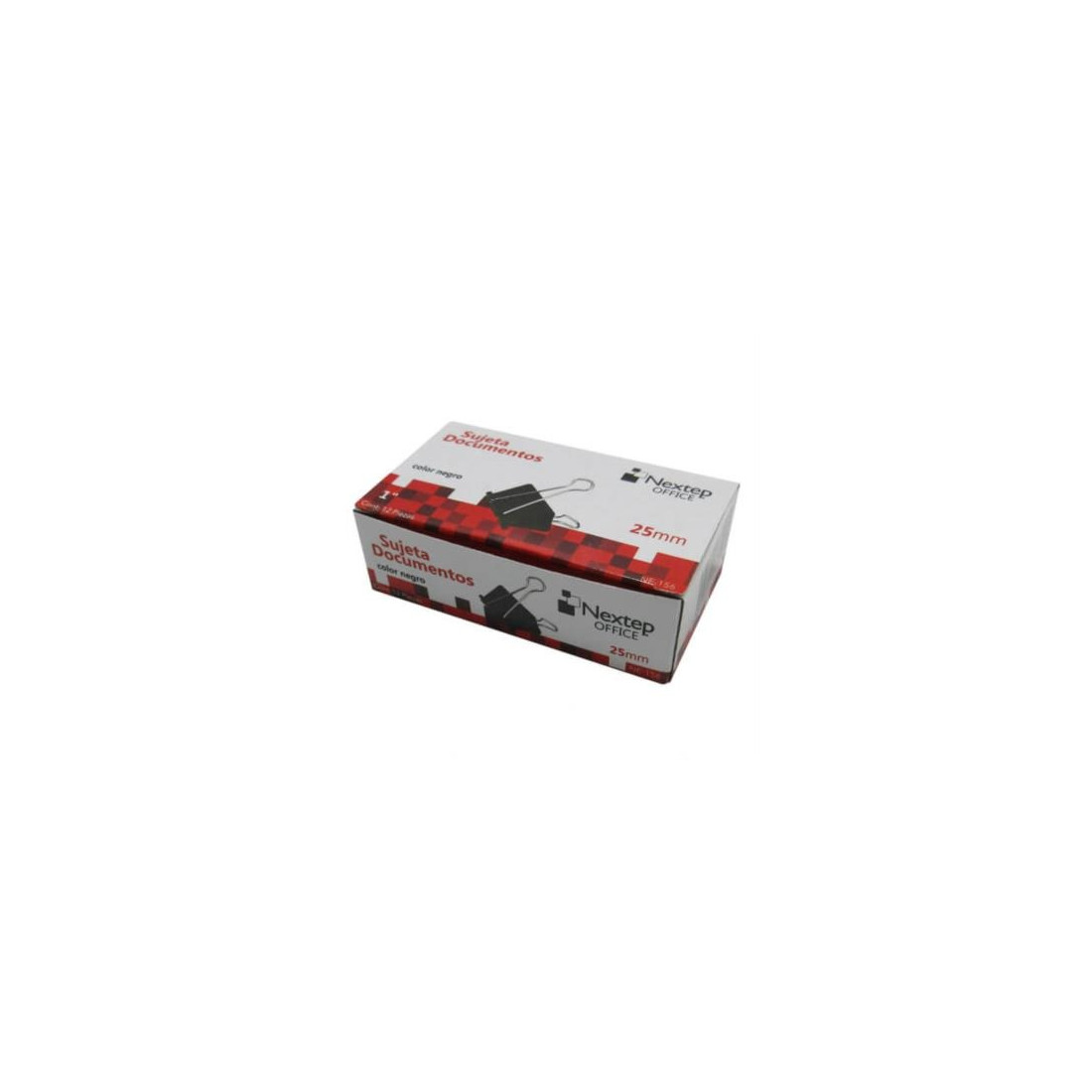 SUJETA DOCUMENTOS NEXTEP 25MM 12 PIEZAS NE-156