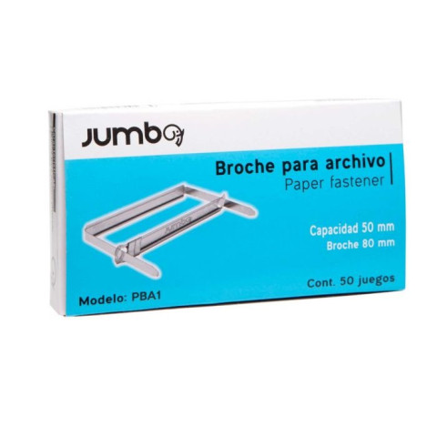 BROCHE P/ARCHIVO 8 CM JUMBO PBA1 C/50 BROCHES 44423
