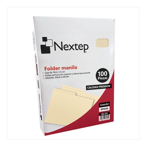 FOLDER ECONOMICO NEXTEP OFICIO MANILA C/100 NE-011