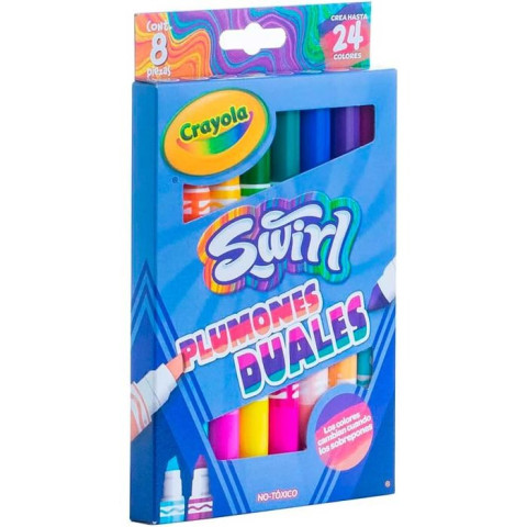 ESTUCHE PLUMONES CRAYOLA C/8 588308 DUALES SWIRL 150135