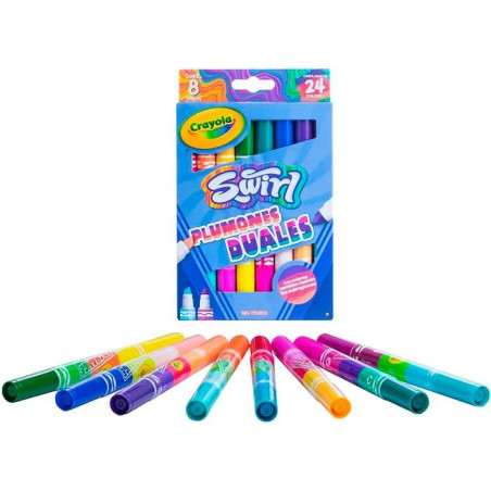 ESTUCHE PLUMONES CRAYOLA C/8 588308 DUALES SWIRL 150135