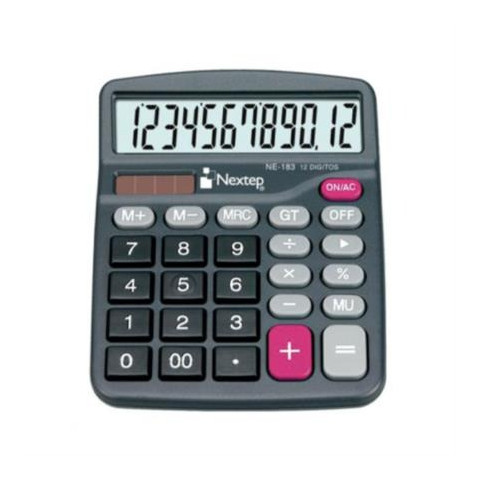CALCULADORA NEXTEP 12 DÍGITOS SEMI ESCRITORIO BAT/SOL NE-183