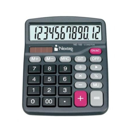 CALCULADORA NEXTEP 12 DÍGITOS SEMI ESCRITORIO BAT/SOL NE-183