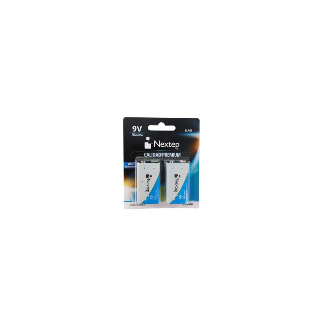 PILAS NEXTEP 9V ALCALINAS CUADRADA 6LR61 C/2 PZAS NE-282D