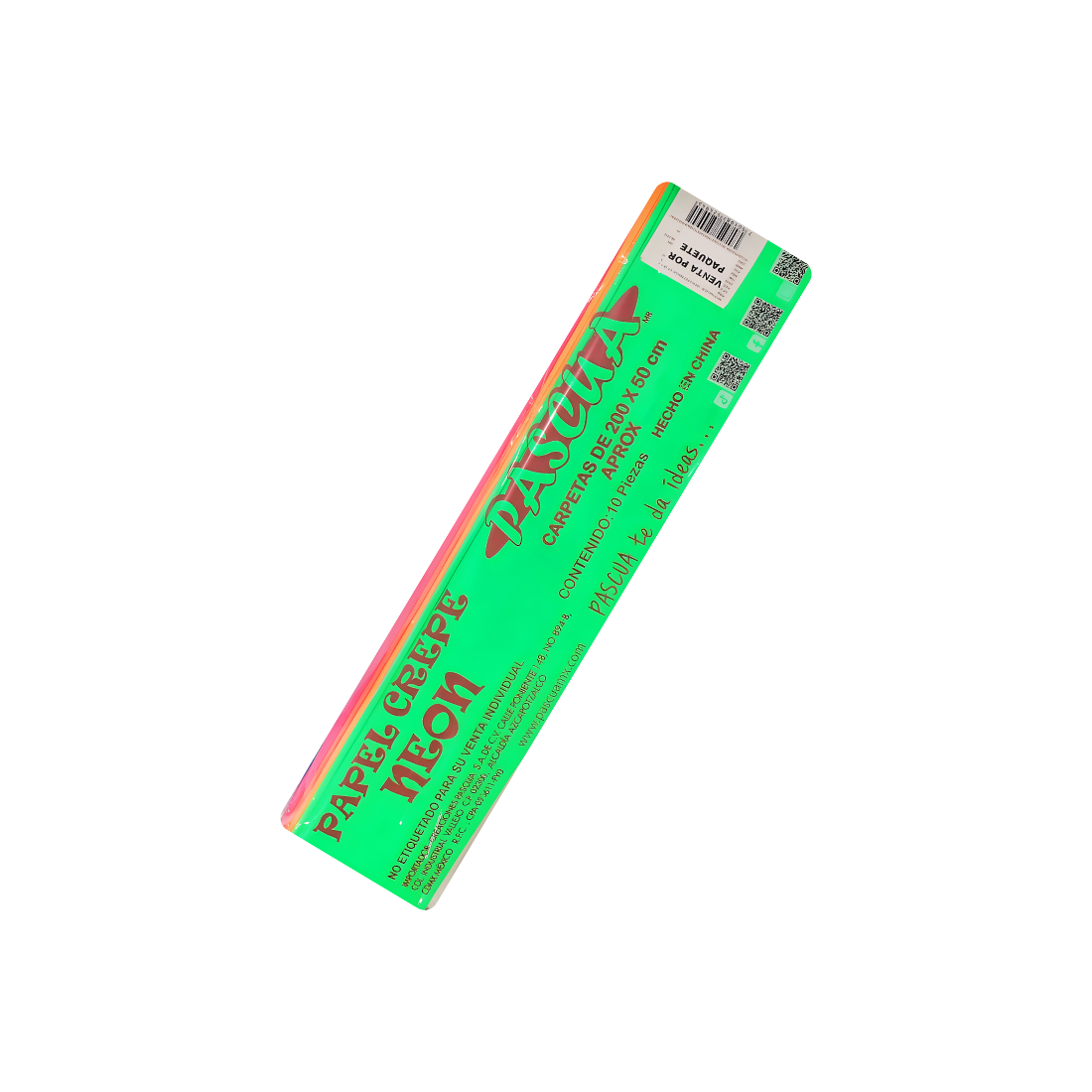 PAPEL CREPE NEON PASCUA CARPETA 50*2M C/10 23517