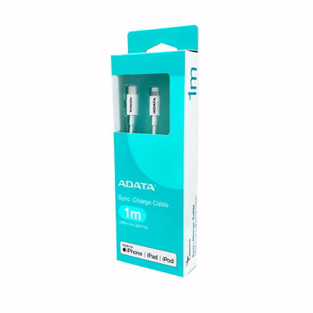 CABLE ADATA USB A-LIGHTNING 1M BLANCO AMFIPL-1M-CWH