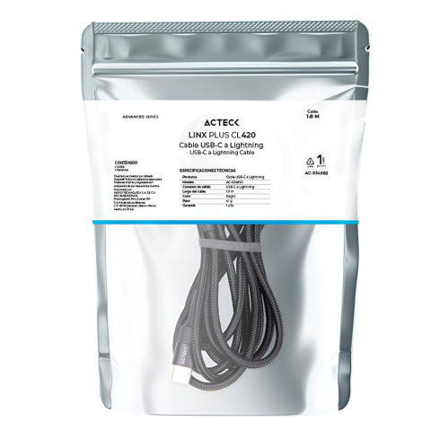 CABLE ACTECK USB C A LIGHTNING LINX PLUS CL420 1M