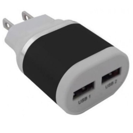 10W CARGADOR BROBOTIX USB P/PARED 5V 2 PUERTOS NEGRO ACDCM264N