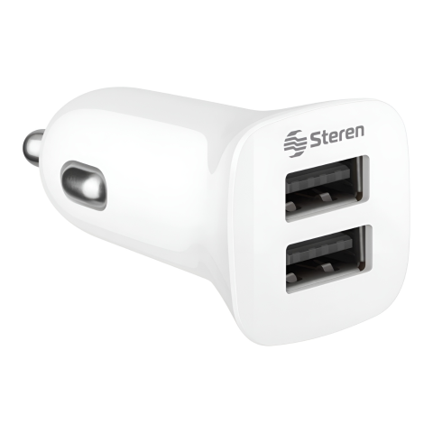10W CARGADOR STEREN USB DOBLE P/AUTO 2.1 AMP ELI-862