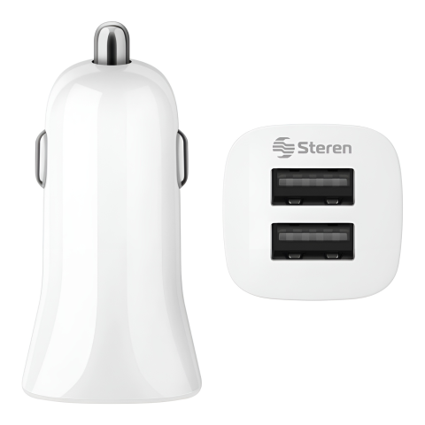 10W CARGADOR STEREN USB DOBLE P/AUTO 2.1 AMP ELI-862