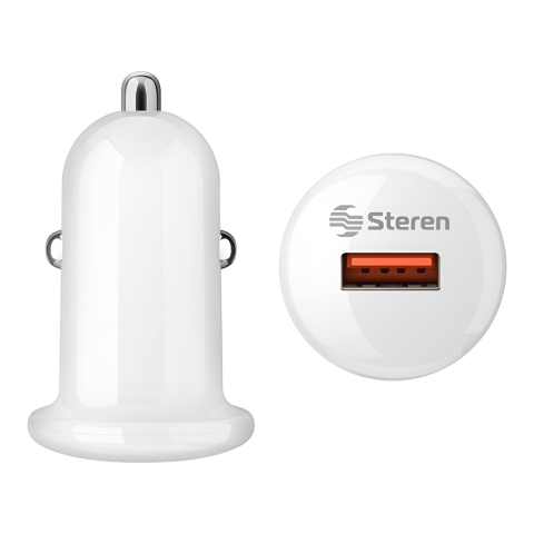 18W CARGADOR STEREN PARA AUTO QUICK CHARGE 3.0 1 PUERTO ELI-870