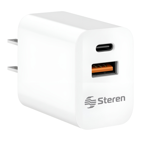 20W CARGADOR STEREN USB A Y USB C CON PD Y QC ELI-762