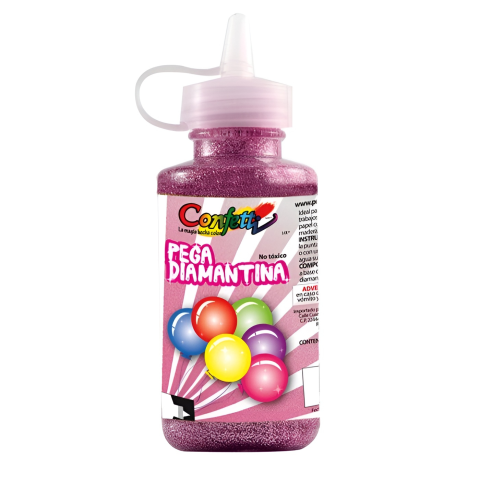 PEGAMENTO ROSA METALICO-812 C/DIAMANTINA CONFETTI 60ML 29748
