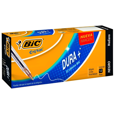 CAJA DE BOLIGRAFO P/MED. 1.0MM BIC M-250 NEGRO C/12 21118