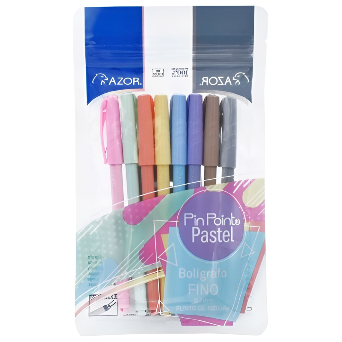 BOLIGRAFO P/FINO 0.7 AZOR 6808P PIN POINT PASTEL BL/8 151318