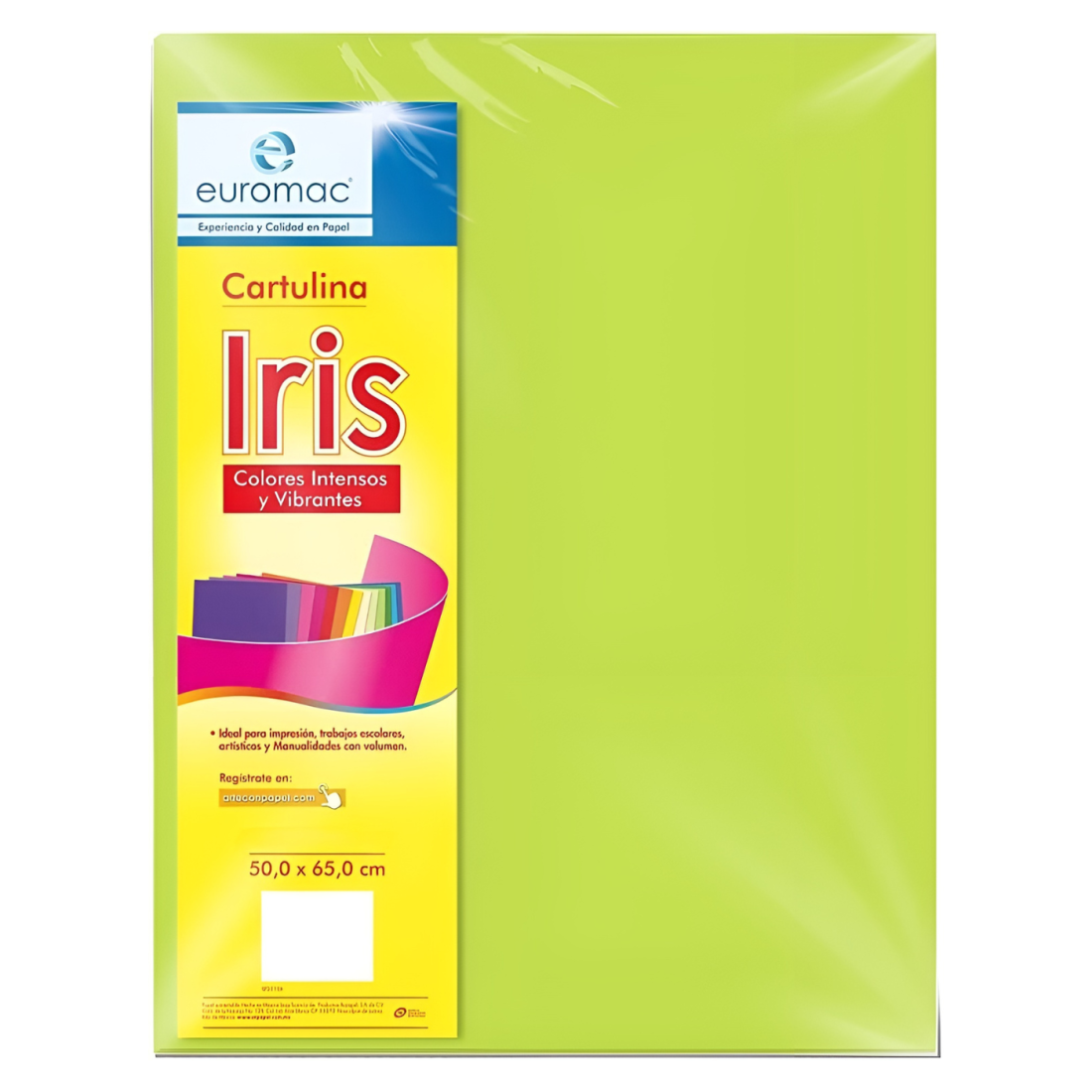 CART. IRIS EUROMAC 50 X 65 CM 180G VERDE LIMON 103104