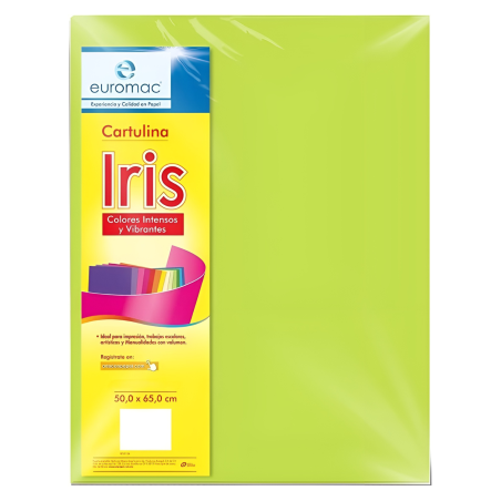 CART. IRIS EUROMAC 50 X 65 CM 180G VERDE LIMON 103104