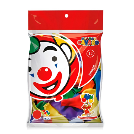 GLOBO REDONDO PAYASO SUELTO 1 GLOBO NUM.12 COLORES
