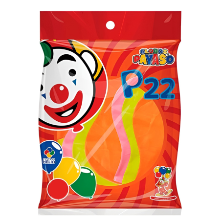 GLOBO PAYASO N°P22 SUELTO 1 GLOBO VARIOS COLS.