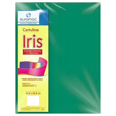 CART. IRIS EUROMAC 50 X 65 CM 180G VERDE BANDERA 103104
