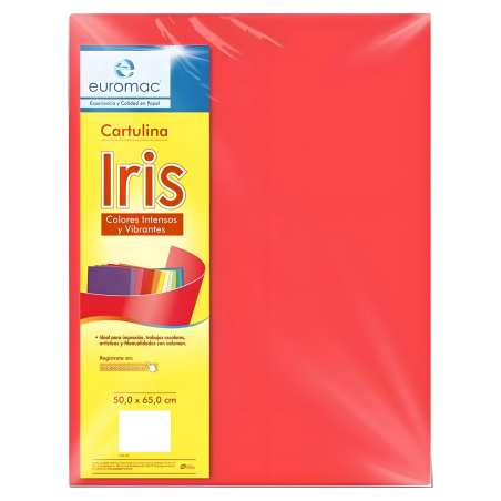CART. IRIS EUROMAC 50 X 65 CM 180G ROJO 103104