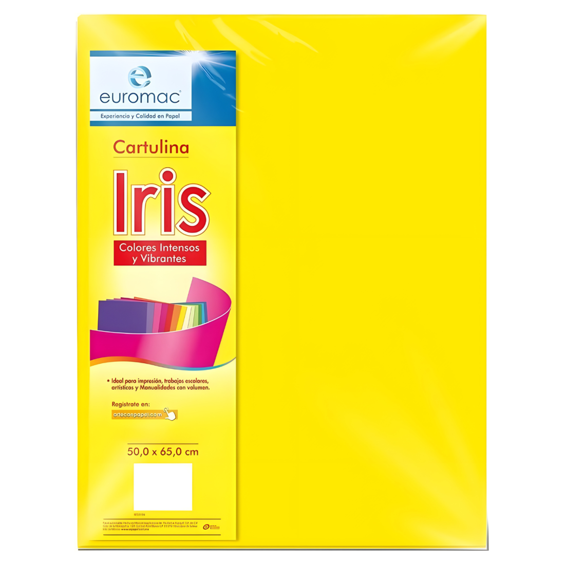 CART. IRIS EUROMAC 50 X 65 CM 180G AMARILLO 103104