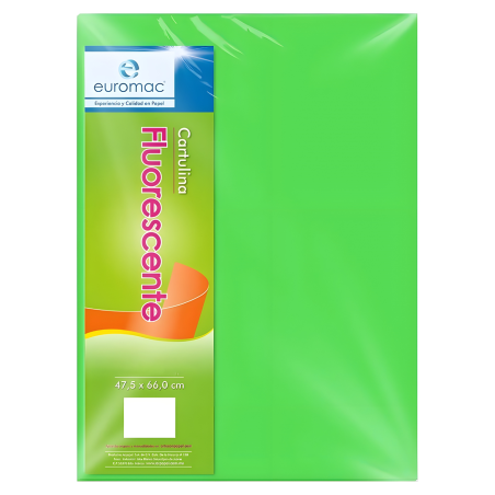 CART. FLUORESCENTE EUROMAC 47.5 X 66 CM VERDE 5308