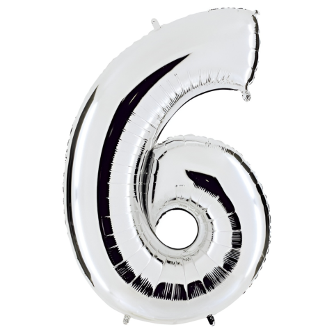 GLOBO NUMERO METALICO No.6 14" (35CM) 58083