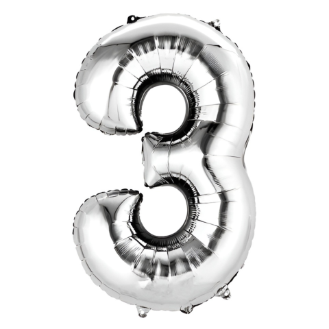 GLOBO NUMERO METALICO No.3 14" (35CM) 58083