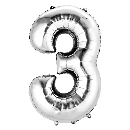 GLOBO NUMERO METALICO No.3 14" (35CM) 58083