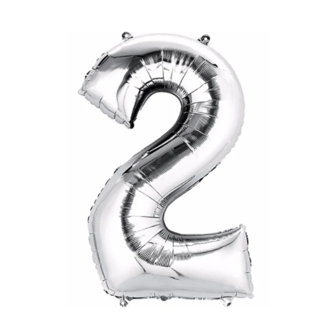 GLOBO NUMERO METALICO No. 2 BL/1 14 PULG PLATA