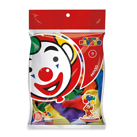GLOBO REDONDO PAYASO NUM.09 BOLSA C/25 SURTIDO 58088